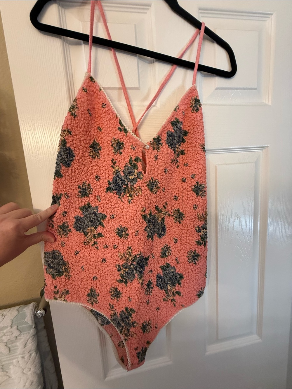 Free People Pink Floral Bodysuit